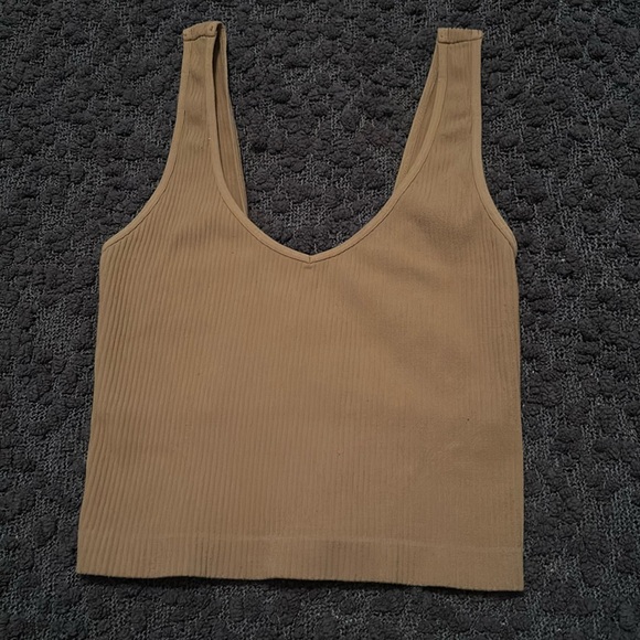 Tops - Brown crop top, size small, the brand is revival